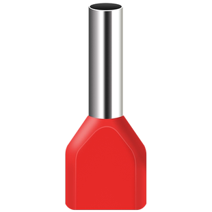 TE双线管型预绝缘端子欧式针型冷压接线端子针形压线铜管端100只