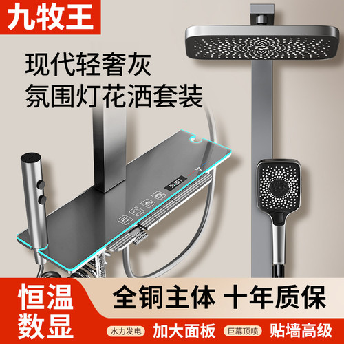 九牧王全铜恒温淋浴花洒套装龙头