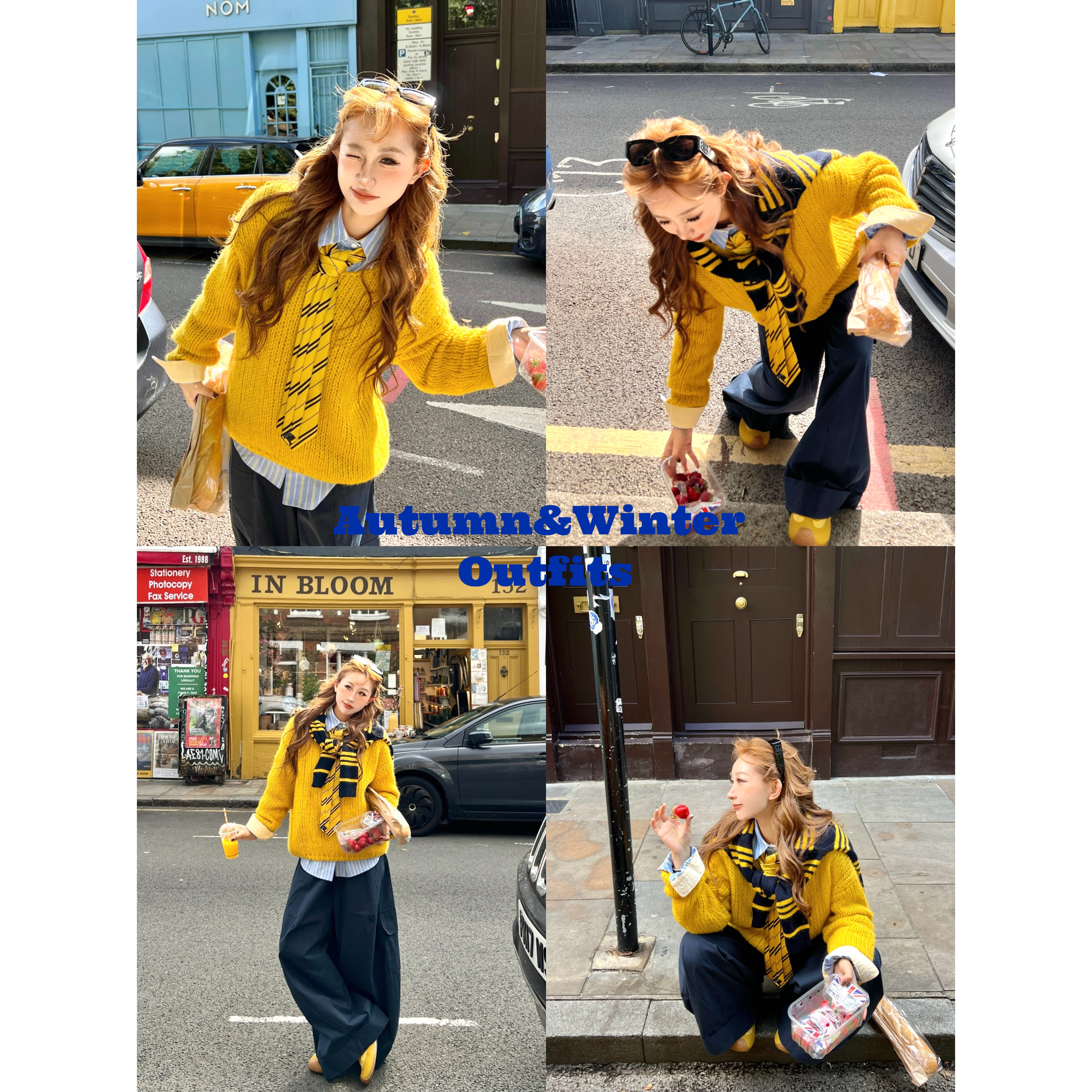 林诗琦NICKIDAILY两色圆领针织衫