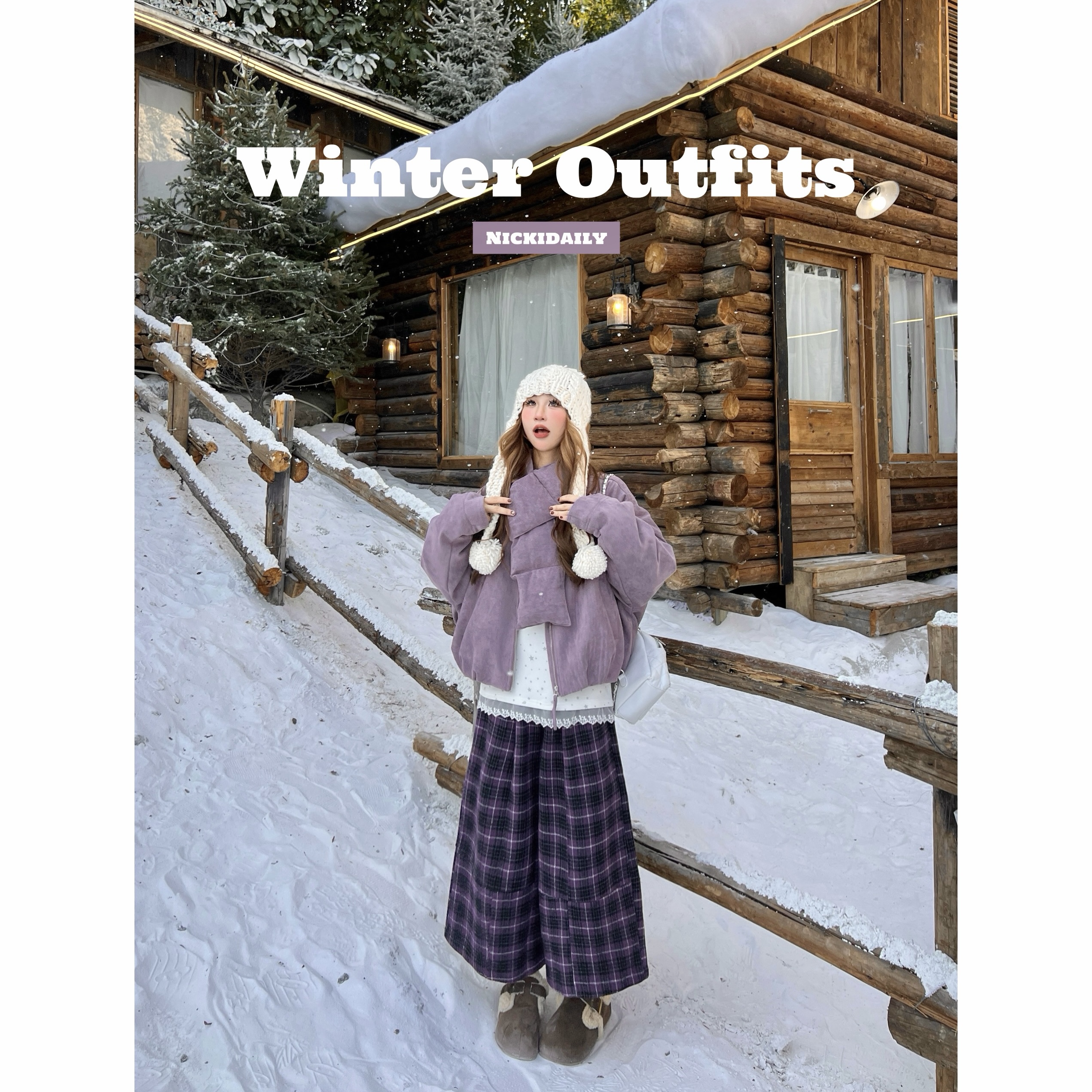 林诗琦NICKIDAILY厚毛呢休闲裤女