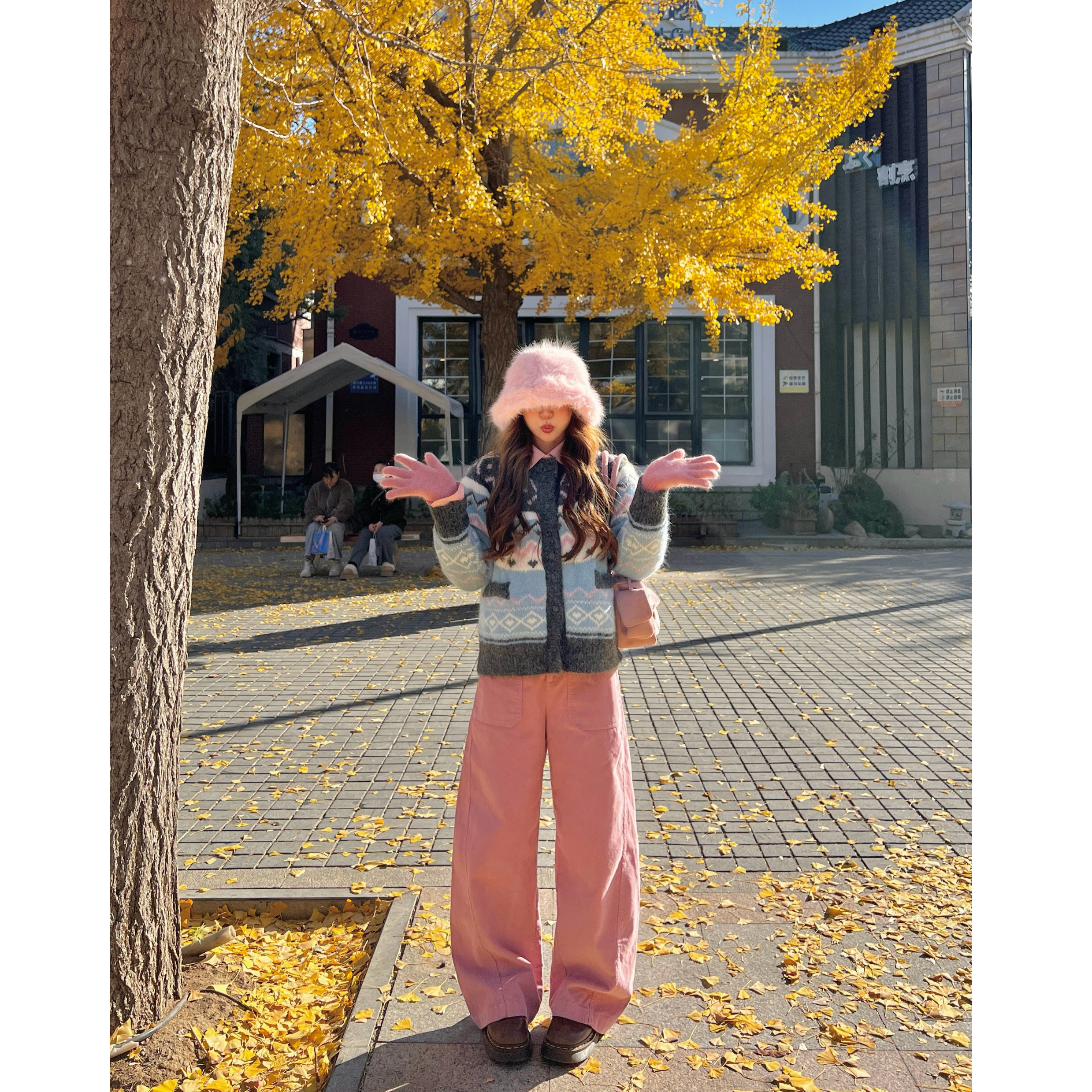 林诗琦NICKIDAILY费尔岛提花开衫