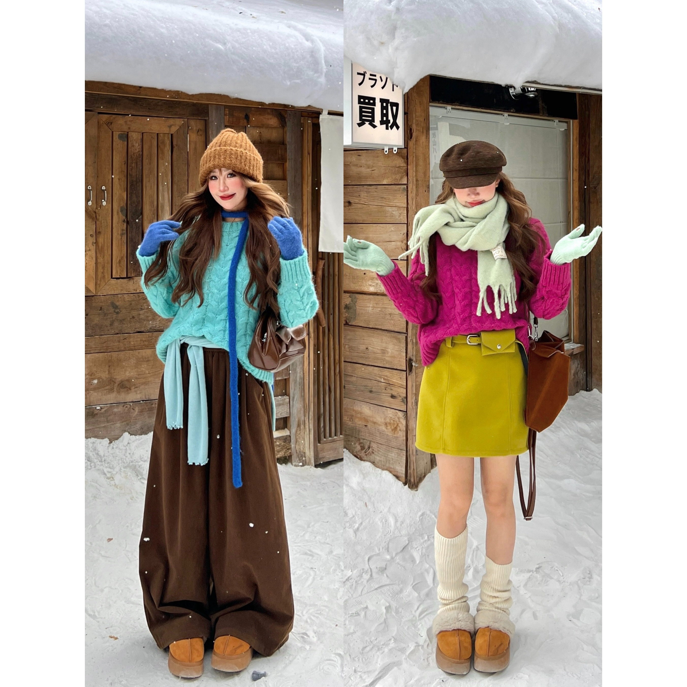 林诗琦NICKIDAILY三色绞花款毛衣