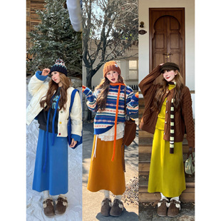 林诗琦NICKIDAILY【曲线雕刻！甜美三色百搭高腰小A字包臀半身裙