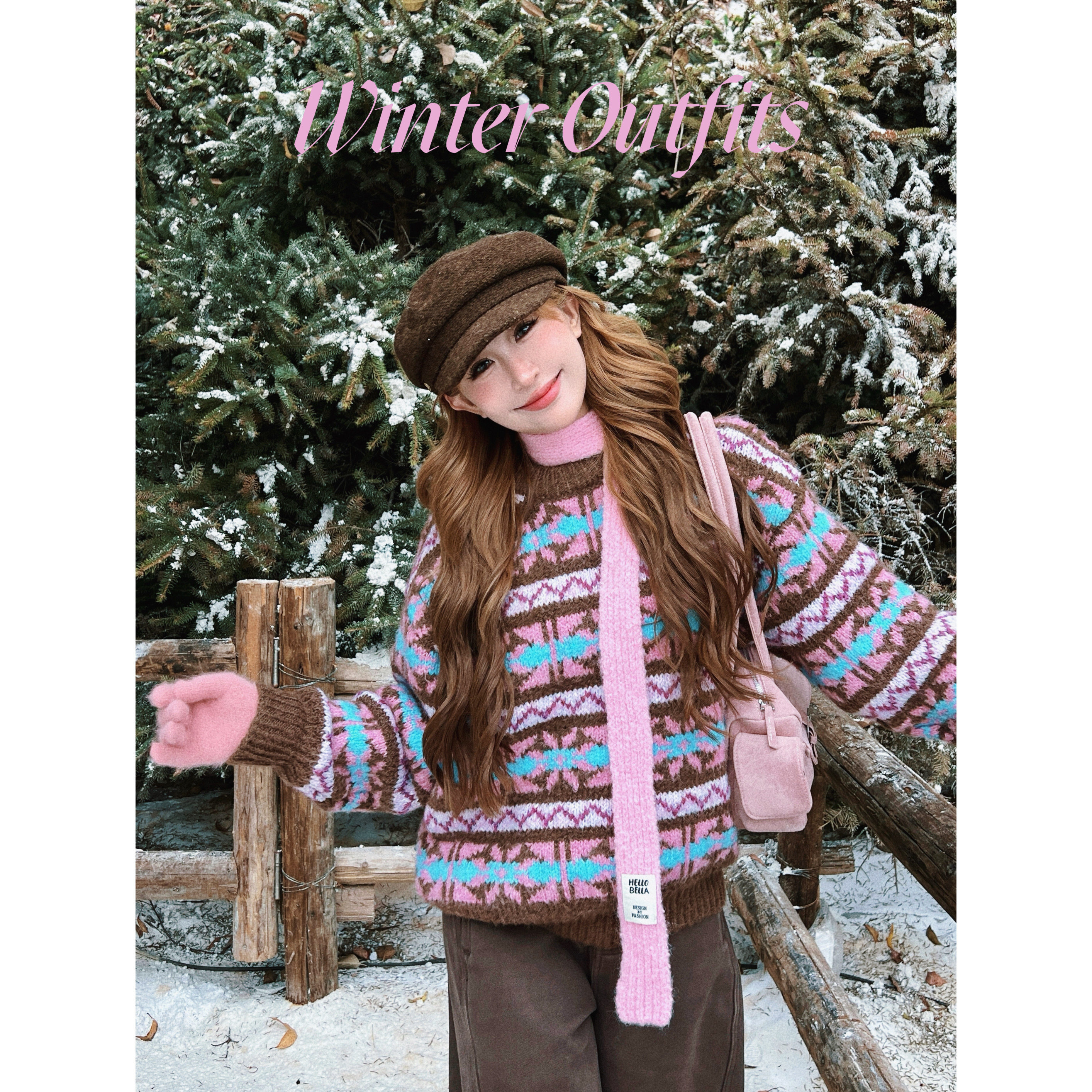 林诗琦NICKIDAILY【迟迟漫酌！复古撞色费尔岛提花圆领针织毛衣女,女装/女士精品,毛衣,淘宝优惠券,粉丝福利购,淘宝优惠卷