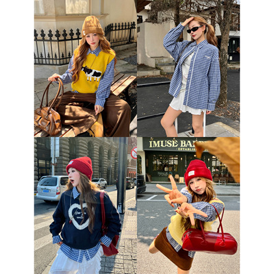 林诗琦NICKIDAILY拼接蕾丝款衬衫