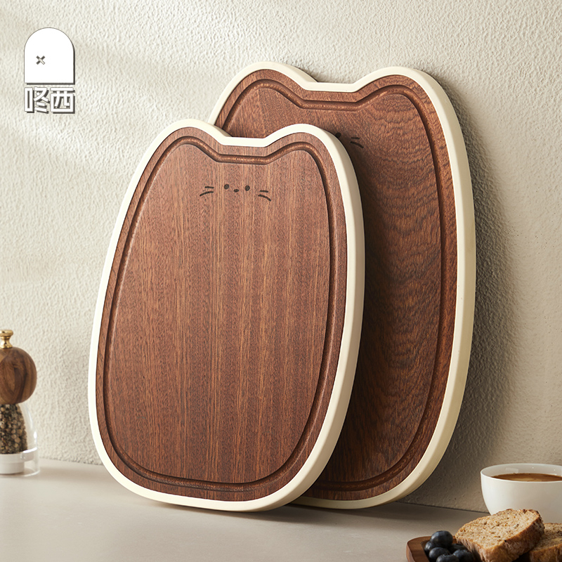 抗菌耐腐防霉猫咪砧板乌檀木菜板
