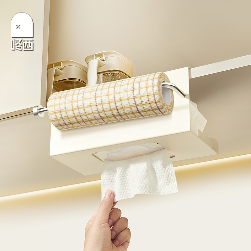 厨房湿巾纸巾两用架免打孔