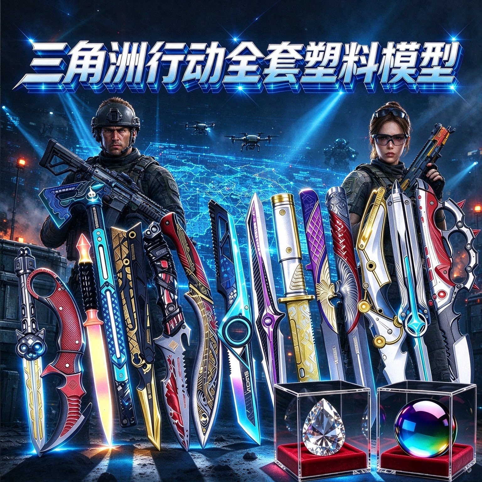 三角洲行动北极星塑料刀模型未开
