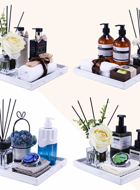 样板房摆件洗手台香薰卫浴托盘