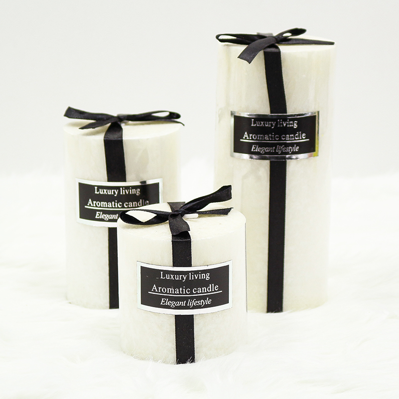 圆柱型香薰蜡烛摆件套装无烟