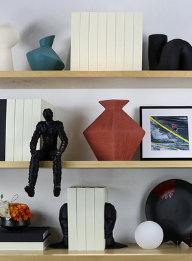 样板间书房摆件开放格装饰品套装