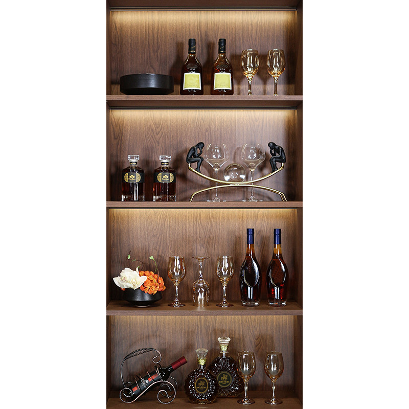 酒柜摆件高档轻奢仿真洋酒瓶高脚杯样板房客厅电视柜玄关软装饰品