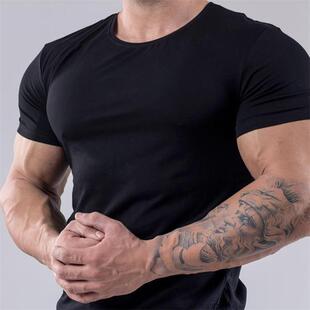 Men's Slim Fit Muscle Fitness T-shirt男式修身肌肉健身短