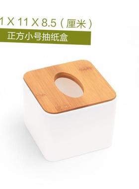 tissue box room paper storage napkin holder 收纳竹盖纸巾盒