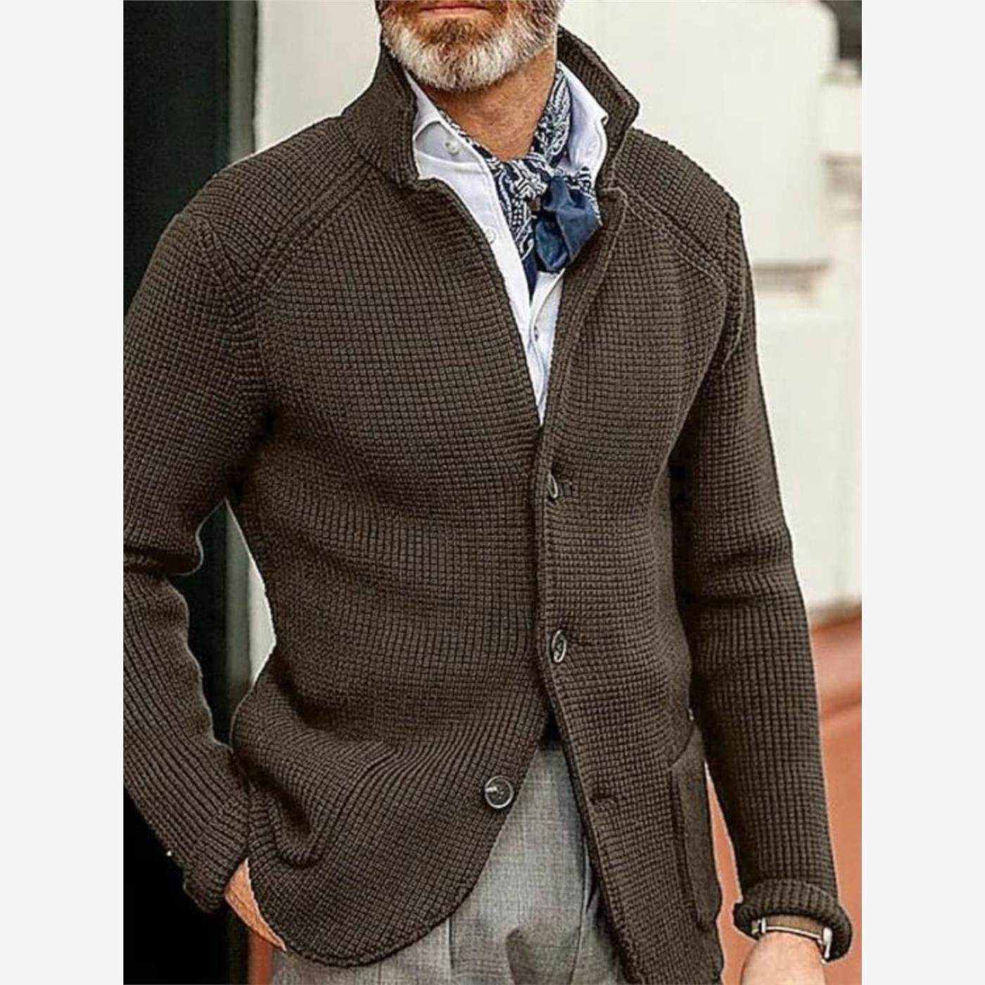 Casual long sleeved lapel slim fit jacket for men日常纯色