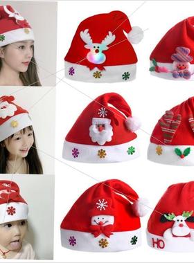 Flannelette Santa hat Christmas gift old man light hat圣诞帽