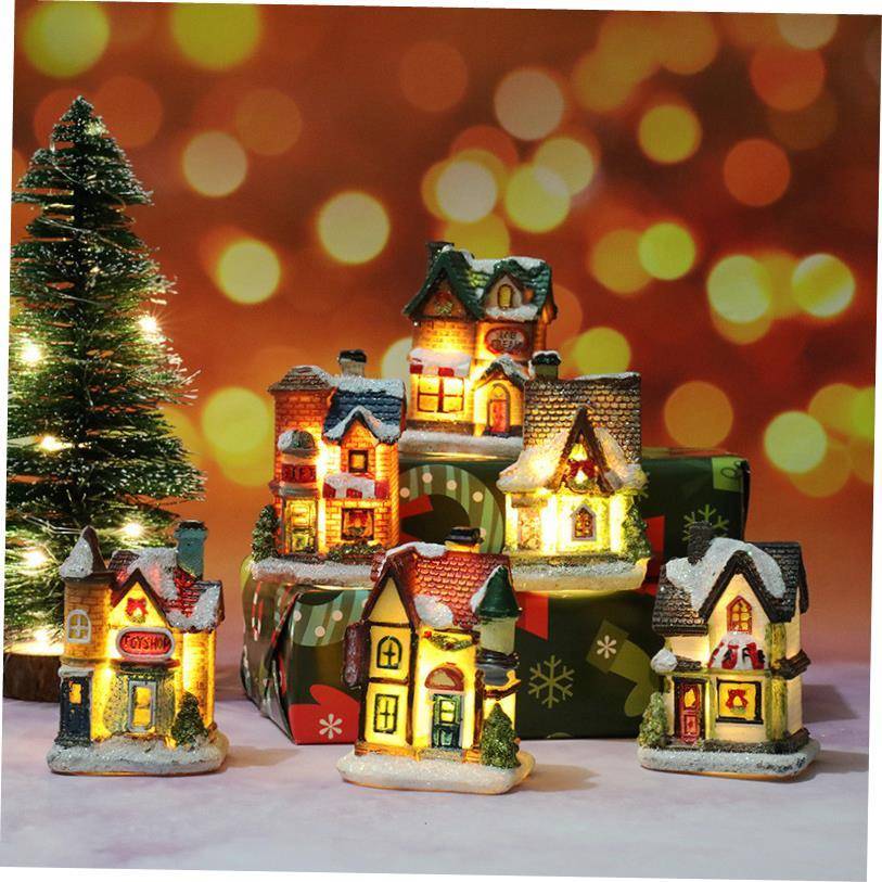 Christmas Christmas Decorations Resin Small House Micro Land