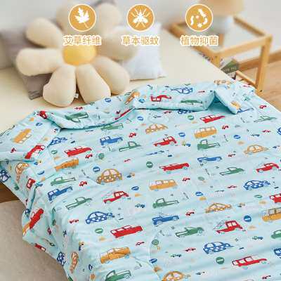 儿童卡通夏凉被婴儿空调被被子幼儿园午睡被芯艾草驱蚊宝宝薄款被