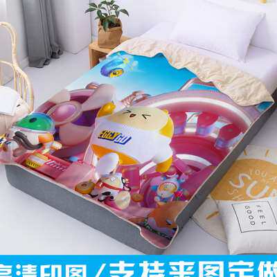 卡通儿童游戏蛋仔派对空调被夏凉感被四件套幼儿园单人午睡薄被