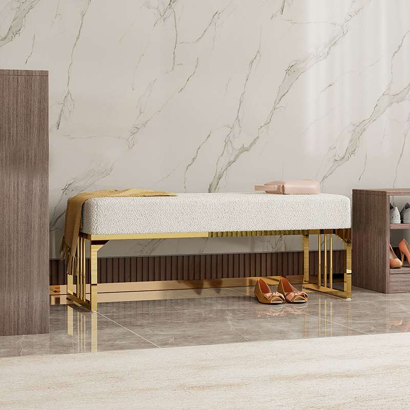 也朵北欧轻奢风创意试鞋凳不锈钢