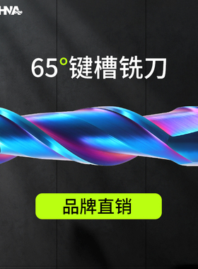 韩纳65度钨钢铣刀2刃键槽合金铣刀不锈钢专用数控加工中心CNC刀具