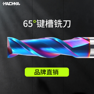 韩纳65度钨钢铣刀2刃键槽合金铣刀不锈钢专用数控加工中心CNC刀具
