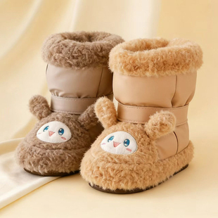 婴儿鞋冬季保暖棉鞋高帮长筒包棉裤外出防风6-15个月宝宝雪地靴