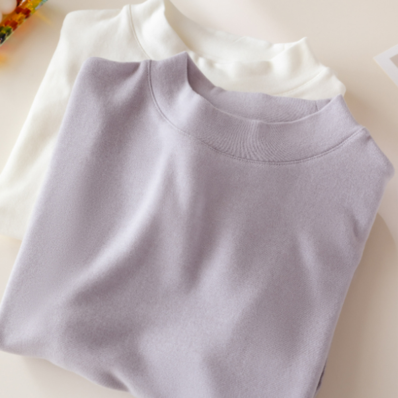 小立领拉绒打底衫天丝绵羊毛保暖