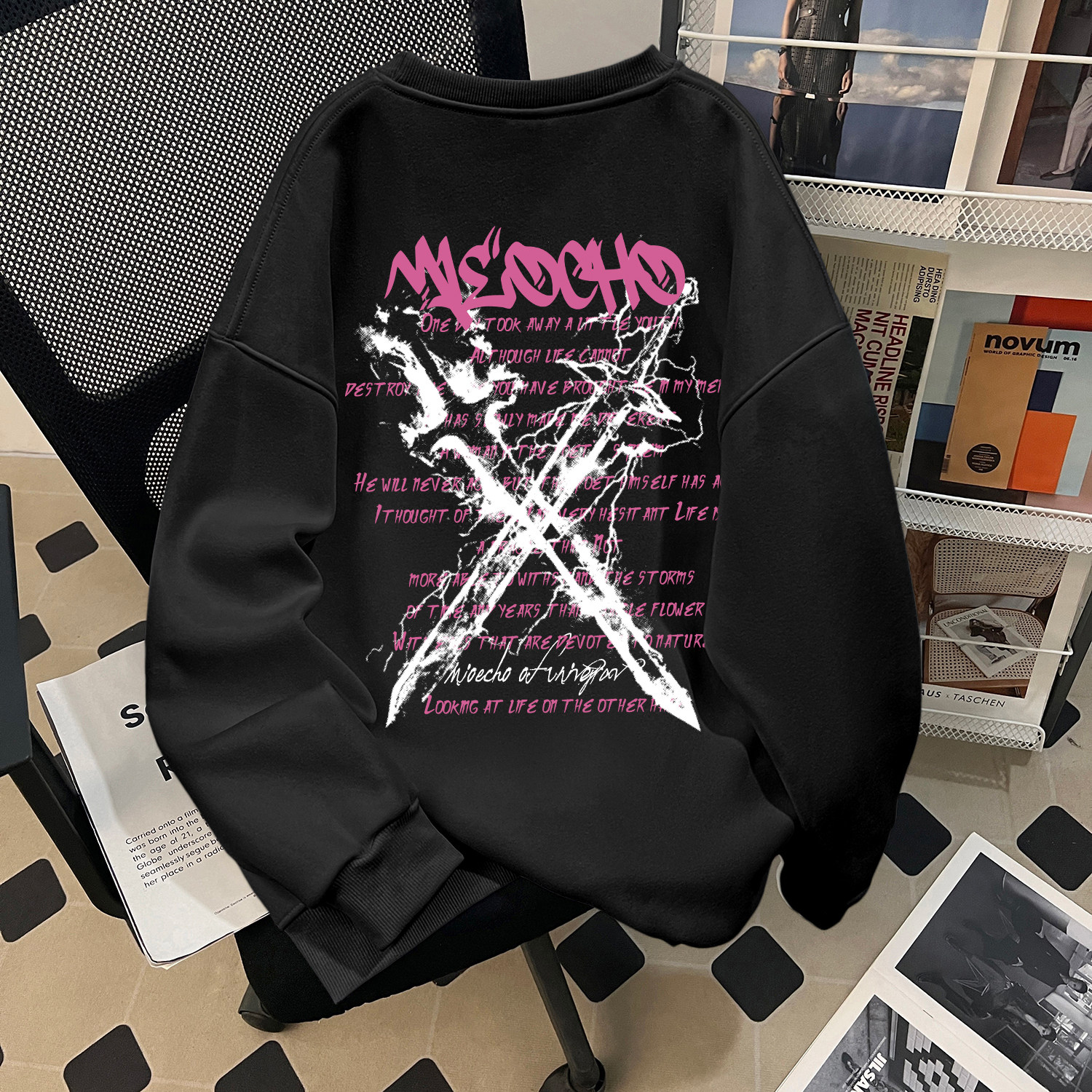 美式潮牌字母印花秋季2025新款男童圆领卫衣薄款百搭中大童上衣服