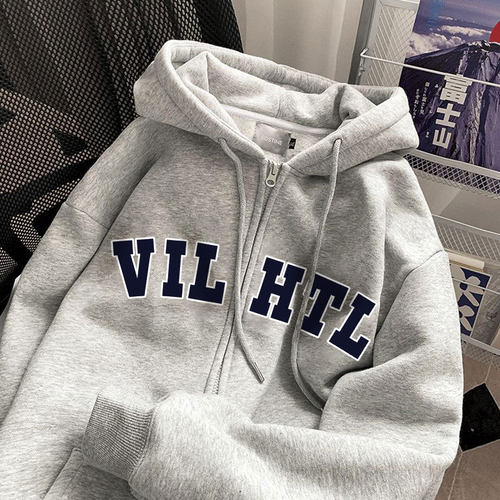 美式hiphop开衫拉链连帽卫衣女童