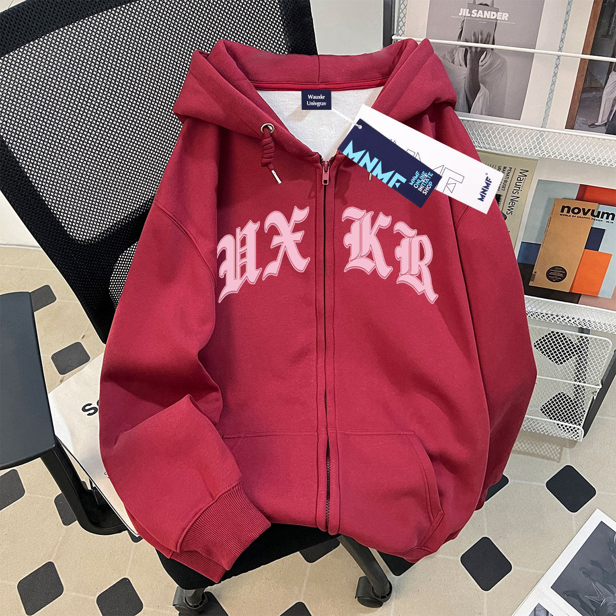 女童2026秋冬新款卫衣美式休闲学院风加绒加厚中大童开衫拉链外套