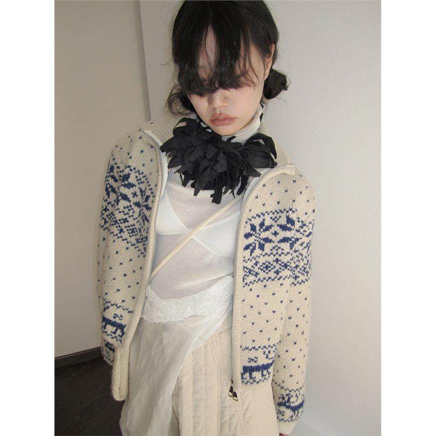 3months 覆古费尔岛毛衣外套女秋冬2025新款短款针织开衫春秋上衣,女装/女士精品,毛衣,淘宝优惠券,粉丝福利购,淘宝优惠卷