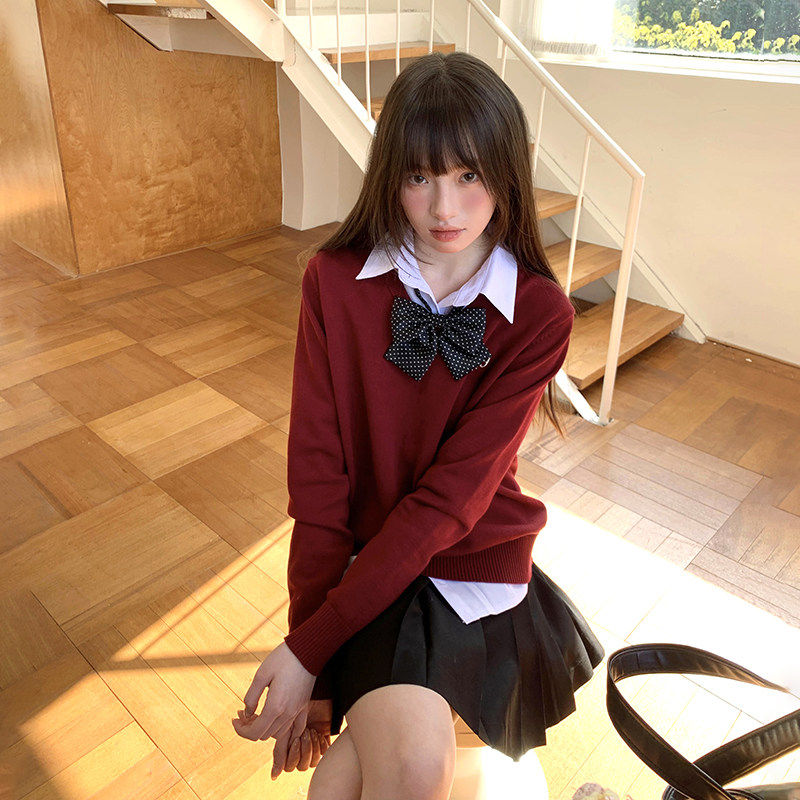 东京岁时记jk圣诞节红色新年针织衫套头毛衣外套女纯棉上衣灰野川,女装/女士精品,毛衣,淘宝优惠券,粉丝福利购,淘宝优惠卷