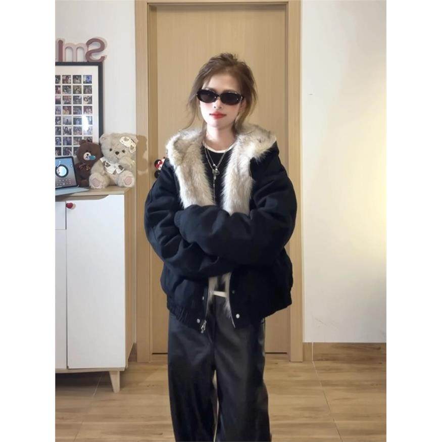 国潮美式棉服女2025新款座山雕工装夹克棉衣加绒加厚冬季棉袄外套,个性定制/设计服务/DIY,棉服工装,淘宝优惠券,粉丝福利购,淘宝优惠卷