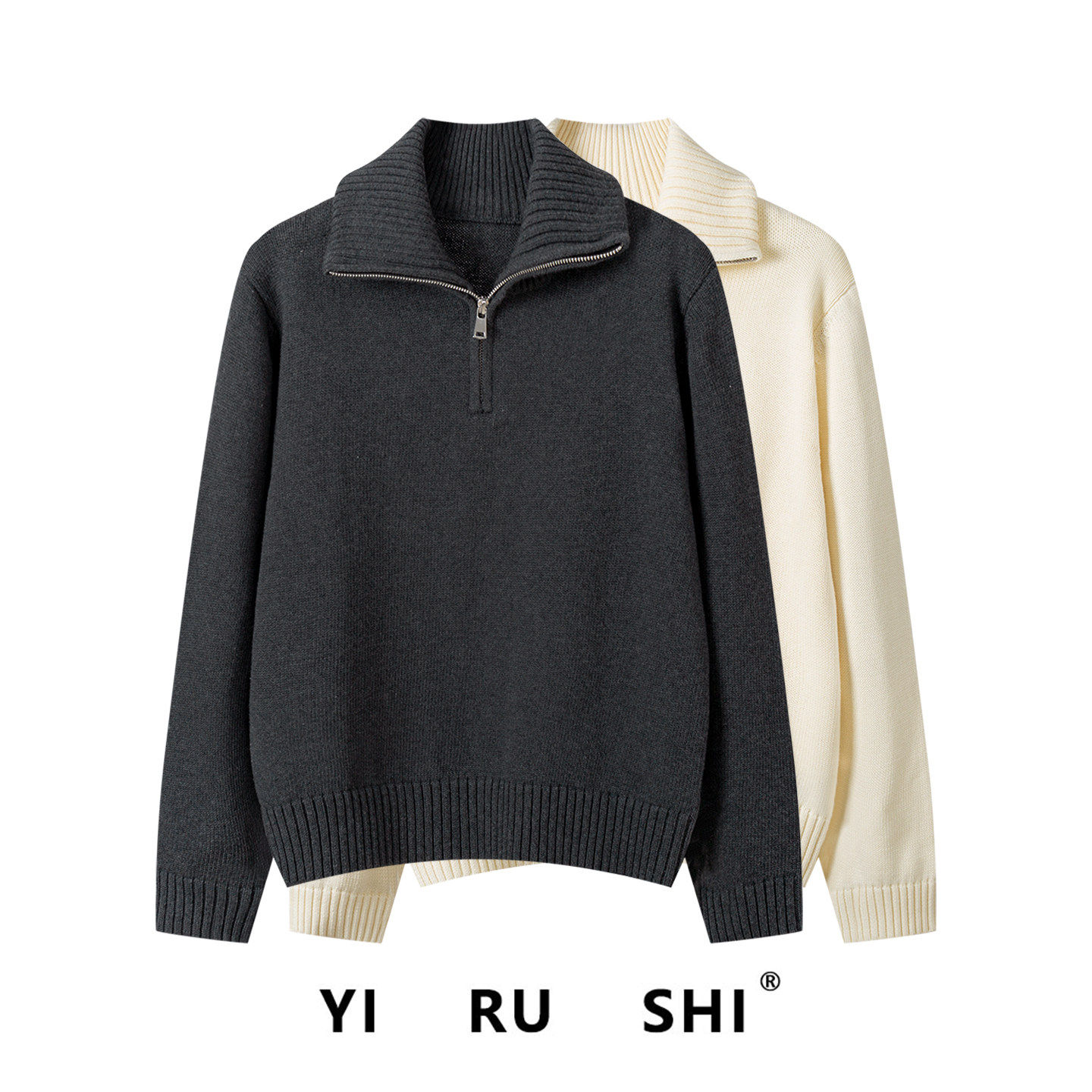 100%纯棉半拉链毛衣女秋冬翻领长袖宽松全棉不起球休闲针织外套,个性定制/设计服务/DIY,棉服工装,淘宝优惠券,粉丝福利购,淘宝优惠卷