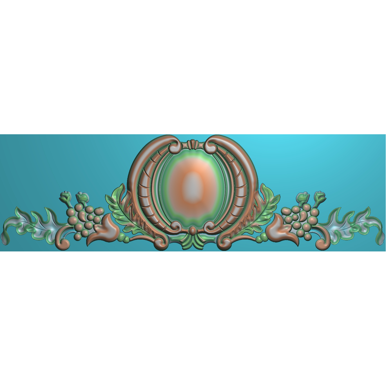 横向长条洋花预欧式洋花门头花三角花贴花精雕图灰度图素材058