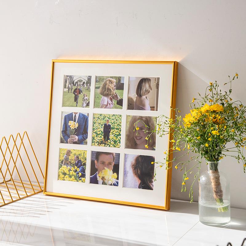 北欧简约家居装饰铝合金九宫格做成相框代洗照片多种尺寸挂墙