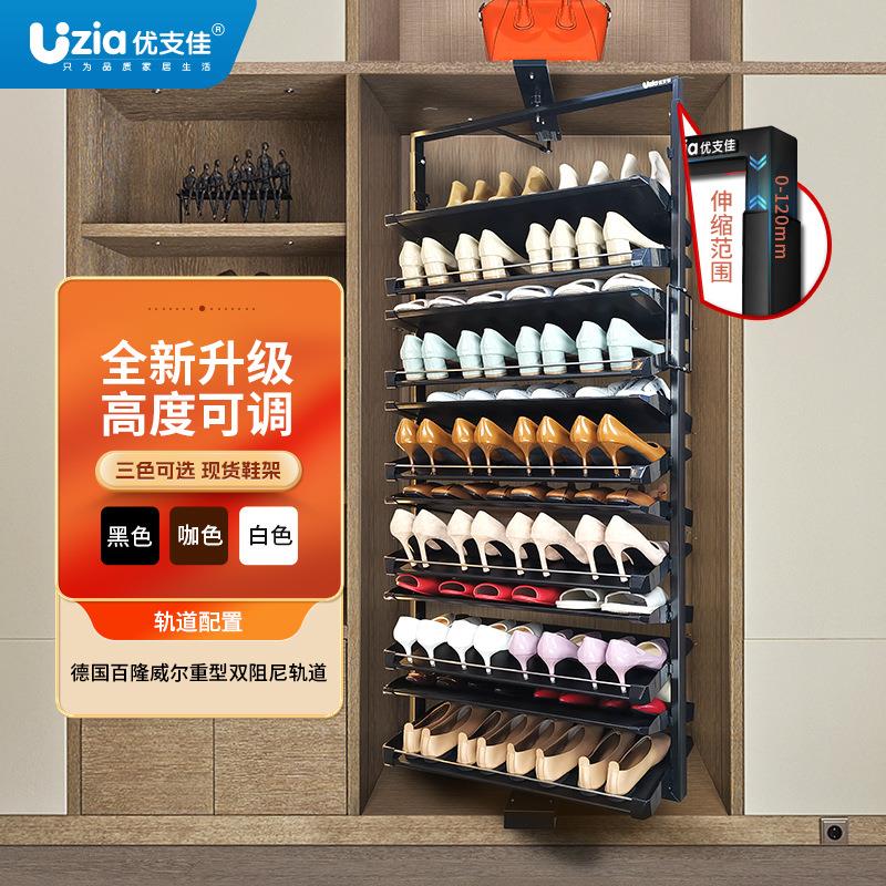 旋转鞋架360度家用抖音不锈钢多层收纳省空间高度可伸缩旋转鞋柜