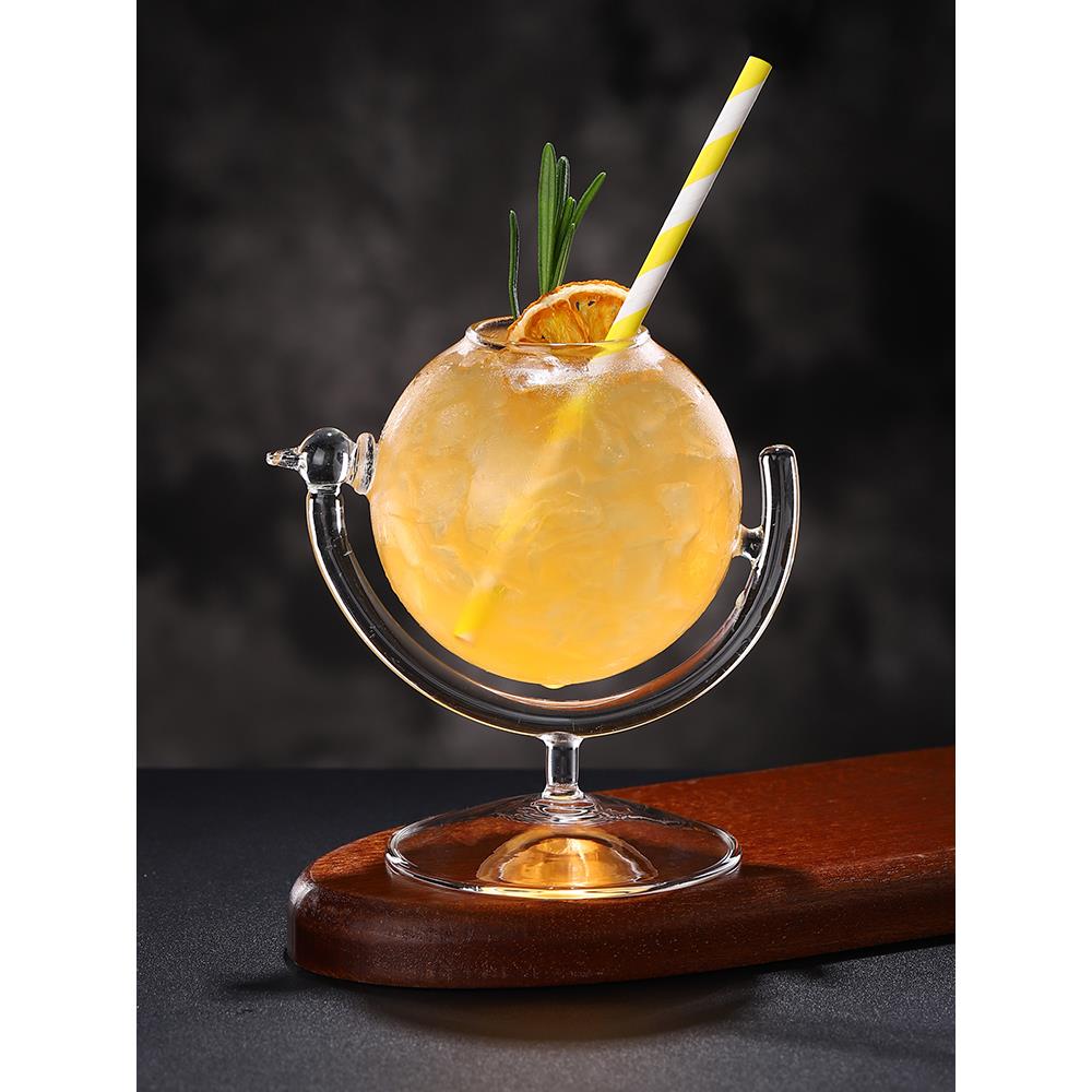 酒吧网红地球仪鸡尾酒杯个性西餐厅酒杯创意氛围感酒杯果汁冷饮杯