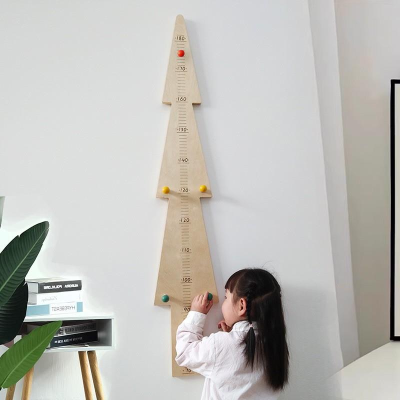 ins风木质儿童身高尺儿童房装饰墙贴可移动身高挂尺挂饰拍照道具