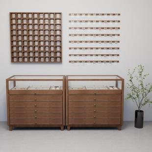 饰品中岛展示柜实木珠宝首饰网红展示柜服装店斗柜玻璃展柜流水台