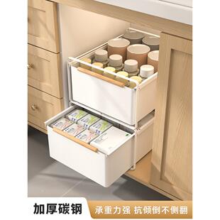 洗脸盆储物架可拉出水槽篮下厨房柜分层浴室柜储物抽屉类型