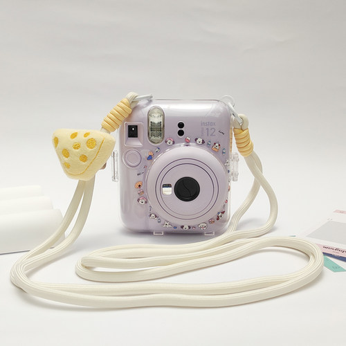 拍立得mini12/11透明保护壳挂绳贴纸配件富士迷你相机的保护套