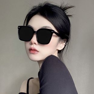 墨镜女高级感防晒眼镜偏光圆脸显瘦开车防紫外线太阳镜潮 2024新款