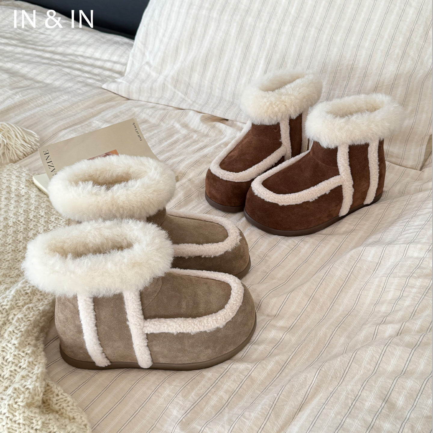 IN&IN【羊毛小暖炉雪地靴】