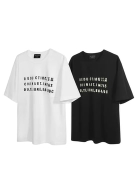 [DRKK]RTIM原创冰感面料模糊字母口袋圆领短袖 小领口T恤打