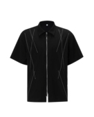 DRKK高端重磅明线设计感短袖 双拉链衬衣 CleanFit男夏季 衬衫 vibe