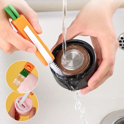 3 in 1 Multifunctional Cup Cleaning Brushes Rotatable Cup Mo