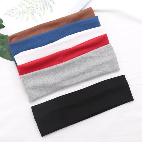 Cotton Solid Color Sports Headbands Gym Running Yoga Sweat H