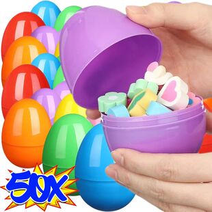 50/10Pcs Fillable Easter Eggs Opening Empty Plastic Egg Toys